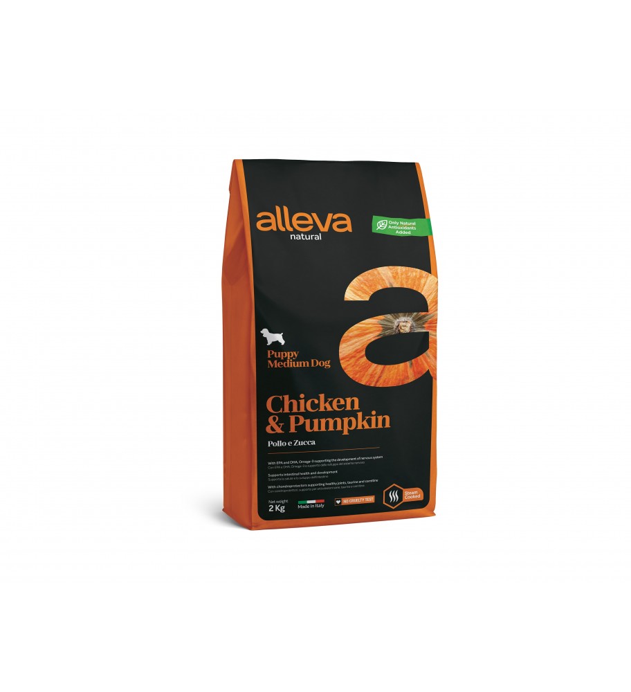 Alleva Natural Puppy Chicken & Pumpkin Medium 2 Kg