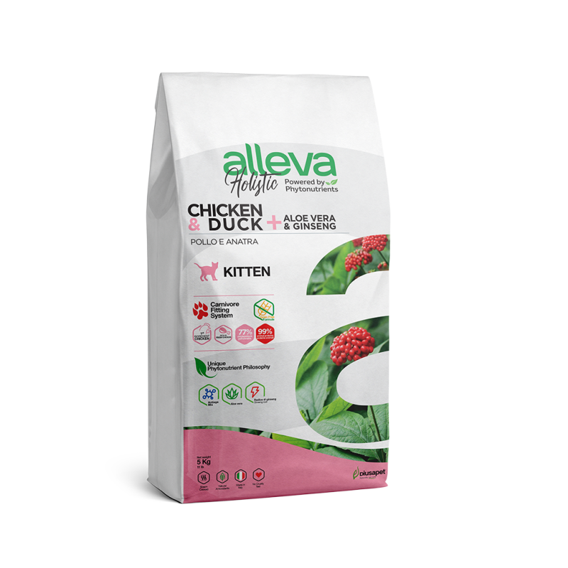 Alleva Holistic Gatitos con Pollo & Pato + Aloe Vera + Gingsen 5 Kg