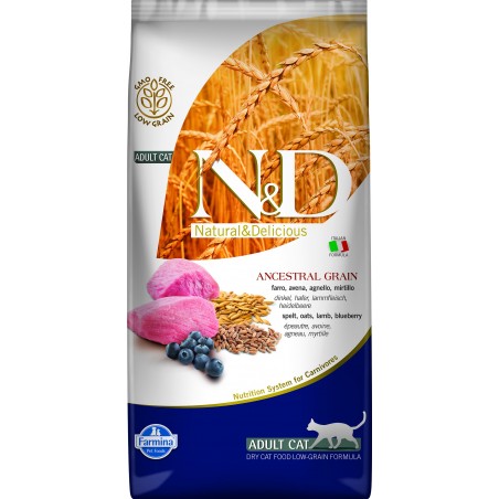 Farmina N&D Gatos Bajo en Cereales Cordero & Arándanos
