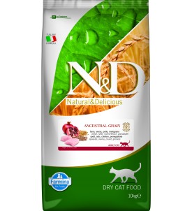 N&D Bajo en Cereales Pollo & Granada Gatos 10kg